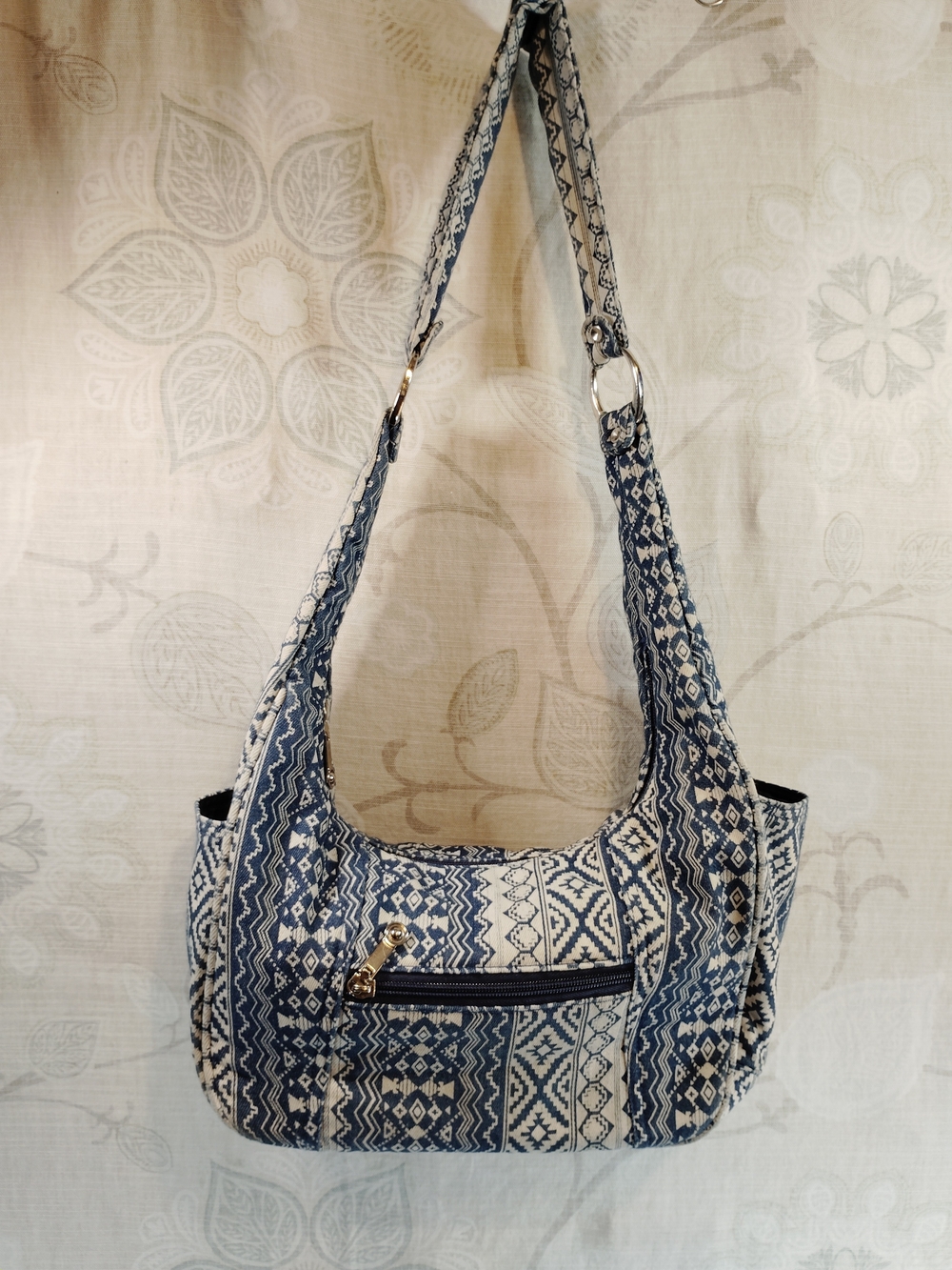 Gold Coast Blue and White Patterned Shoulder Bag